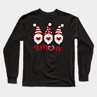 Amour with Love Gnomes for Valentine's Day Couples Long Sleeve T-Shirt